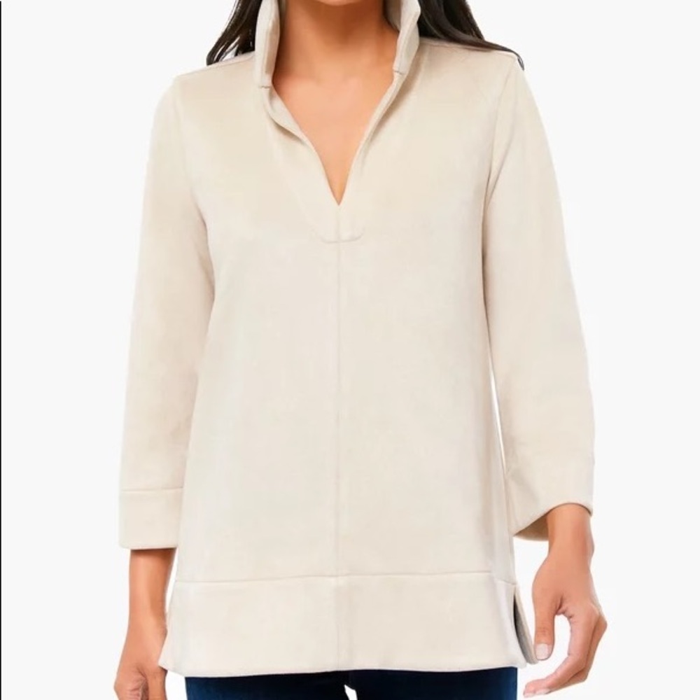 TUCKERNUCK Bone Suede Margot Top Size Large